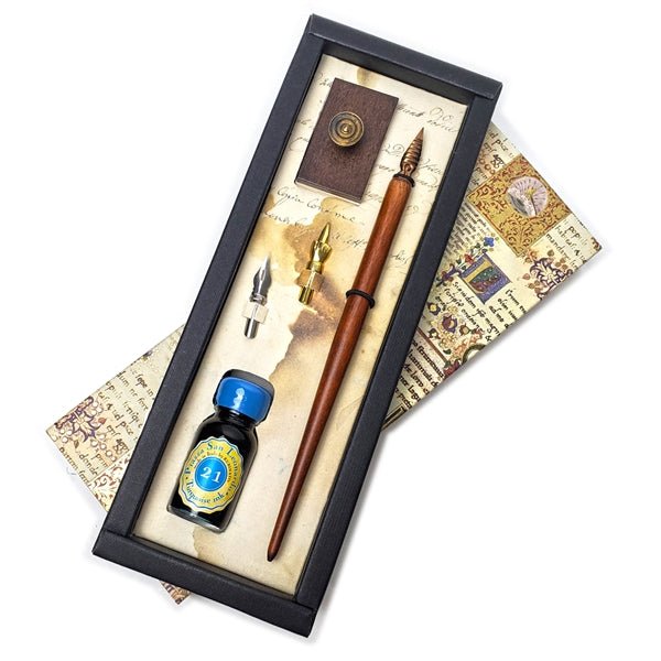 Calligraphy Dip Pen Set with Blotter, Ink and Nibs- Made In Italy - Nostalgic Impressions