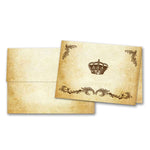 Regal Crown Aged Parchment Printed Note Card Set with Envelopes 8/8 - Personalization Option - Nostalgic Impressions