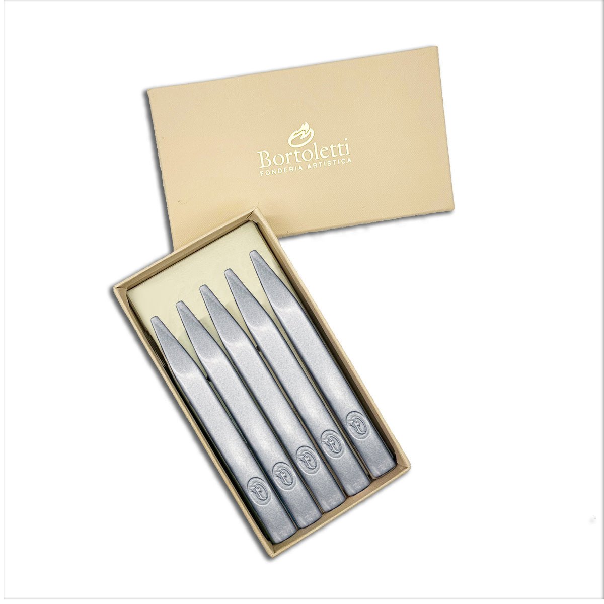 Bortoletti Kings Traditional Scented Sealing Wax Box of 5-Silver - Nostalgic Impressions