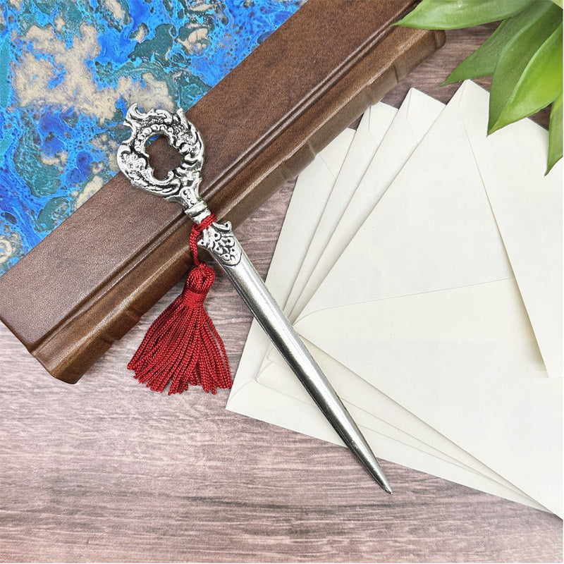 Florentine Note Card Gift Set with Victorian Antiqued Letter Opener- Classica - Nostalgic Impressions