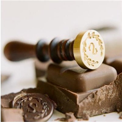 Chocolate Custom Seal Stamp with Your Art or Logo with Rosewood Handle - Nostalgic Impressions