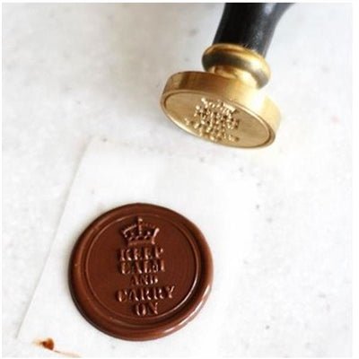 Chocolate Custom Seal Stamp with Your Art or Logo with Rosewood Handle - Nostalgic Impressions