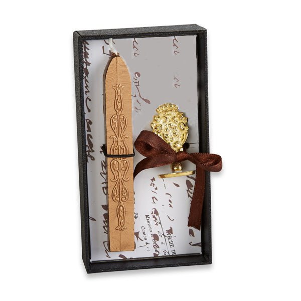 Florentine Brass Stamp Wax Seal Kit | Heart Shape Flower