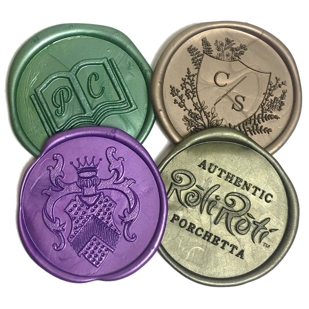 Adhesive Wax Seal Stickers with your Logo or Art-Extra Large Size 2" Finished Size Made with a 1 3/4" Die - Nostalgic Impressions