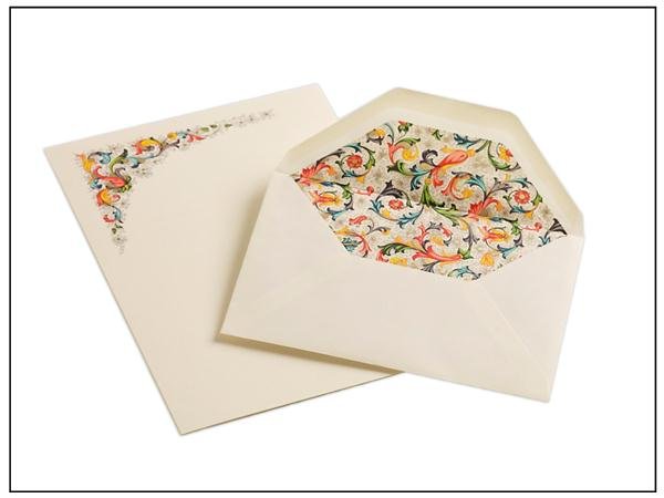 Florentina Boxed Stationery Set Made In Italy by Rossi - 10 Sheets & 10 lined envelopes - Nostalgic Impressions