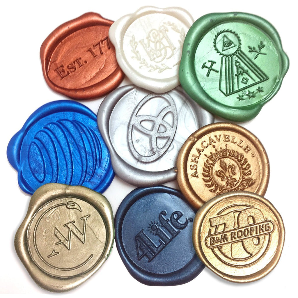 Adhesive Wax Seal Stickers with your Logo or Art-Large Sizes 1 3/8" to 1 5/8" Finished Size - Nostalgic Impressions