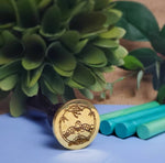 Create your Own Wedding Wax Seal Stamp from your Logo or Art with Turquoise Wood Handle - Nostalgic Impressions